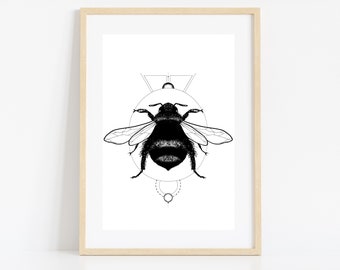 Bumblebee Art Print - Bee Decor - Printable Wall Art - Instant Download - Bee Artwork