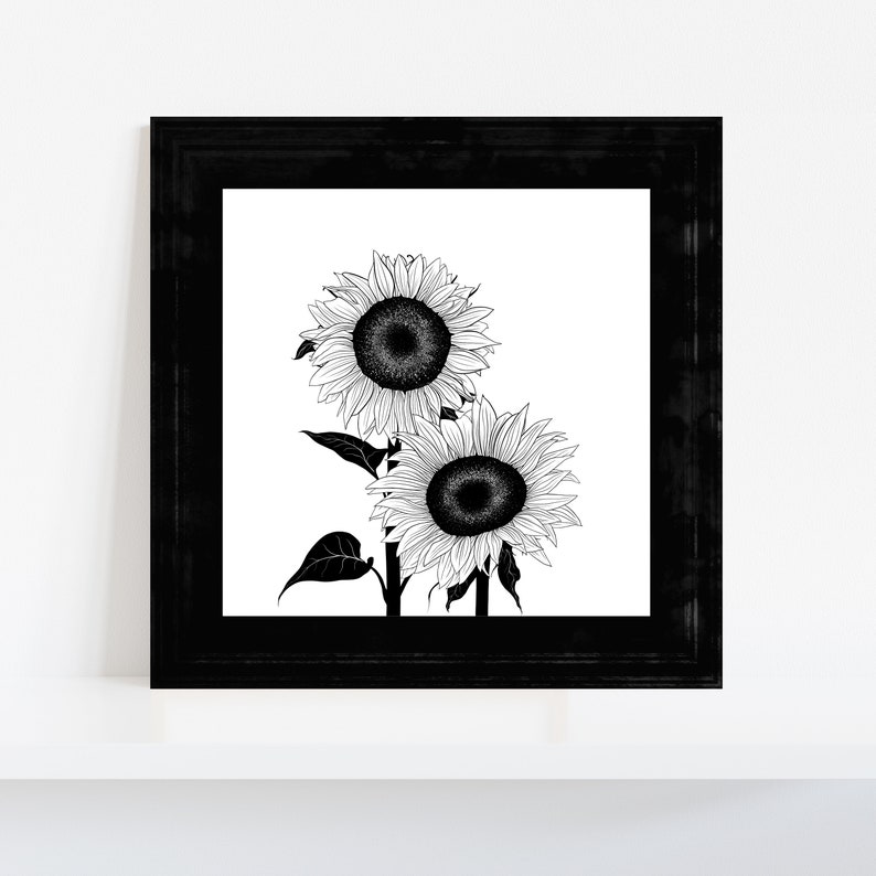 Sunflower Sunflower Art Print Printable Wall Art Instant Download ...