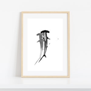 Hammerhead Shark Art Print: Ocean Wall Decor (Digital Download)