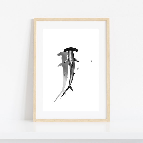 Hammerhead Shark Art Print: Ocean Wall Decor (Digital Download)