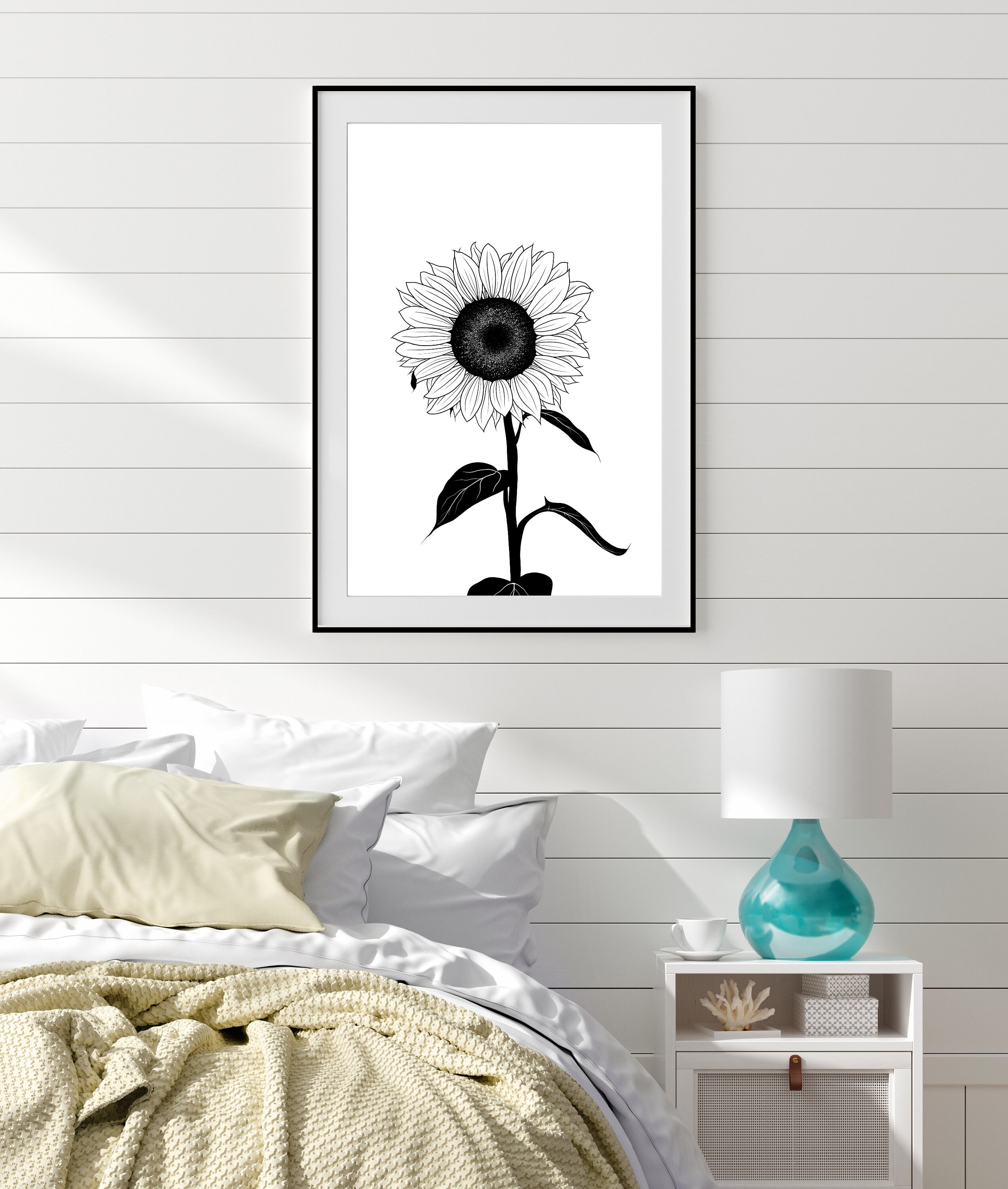 Sunflower Sunflower Art Print Printable Wall Art Instant - Etsy