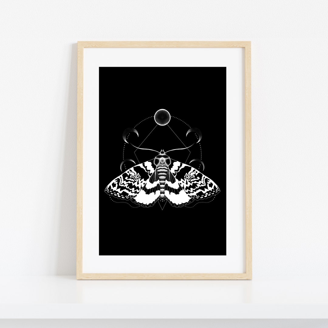 Moon Phases - Moth Art Print - Printable - Printable Wall Art - Moth ...