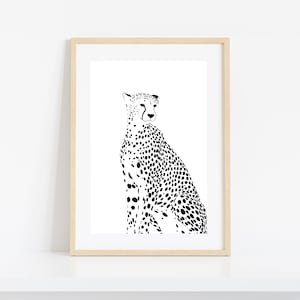 Cheetah Art Print: Minimalist Animal Wall Decor (Digital Download)