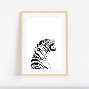 Impresión de arte del tigre - decoración del animal - arte de la pared imprimible - descarga instantánea - arte del gato - decoración imprimible