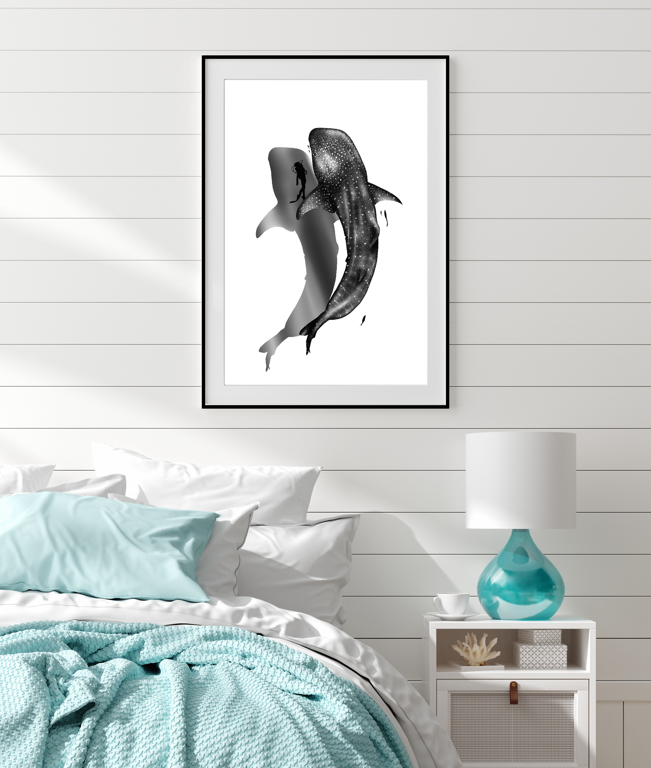 Whale Shark Art Print - Ocean Decor - Printable - Etsy