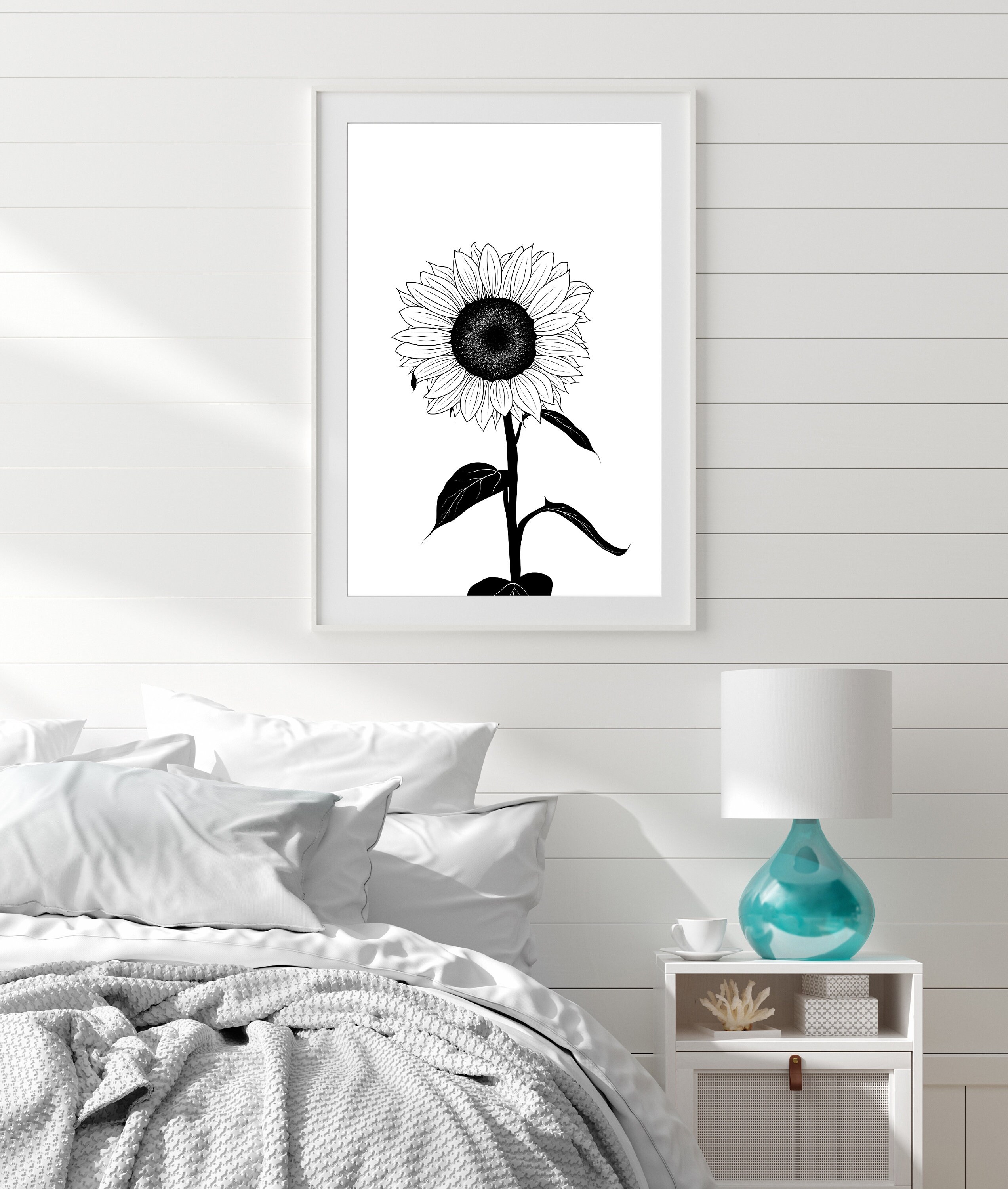 Sunflower - Sunflower Art Print - Printable Wall Art - Instant Download ...