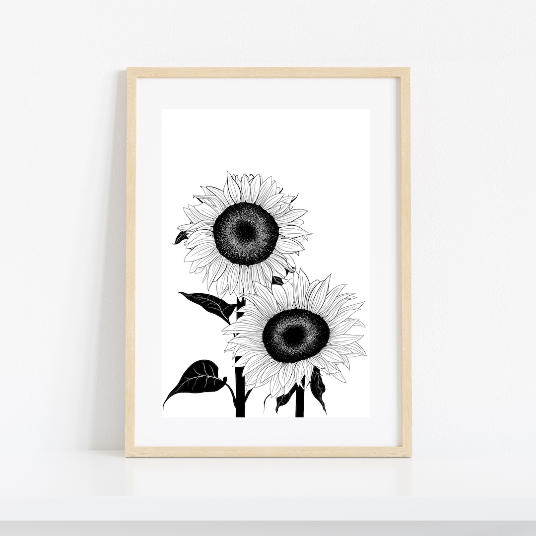 Sunflower - Sunflower Art Print - Printable Wall Art - Instant Download ...