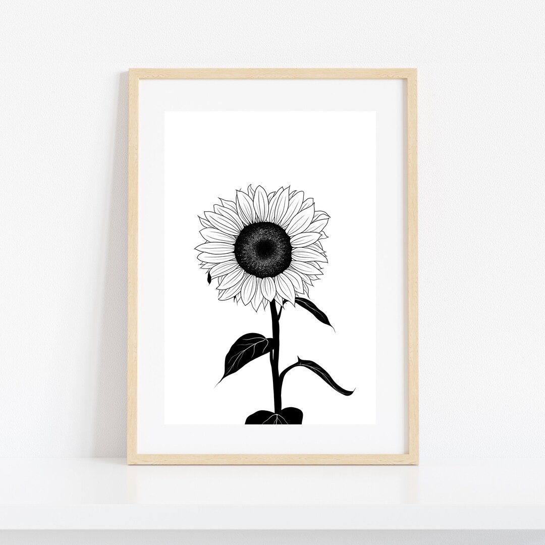 Sunflower - Sunflower Art Print - Printable Wall Art - Instant Download ...