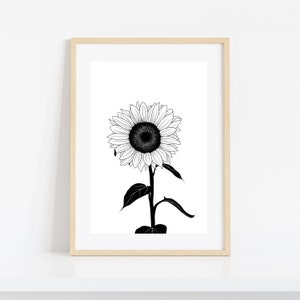 Sunflower  - Sunflower Art Print - Printable Wall Art - Instant Download - Floral Art Print