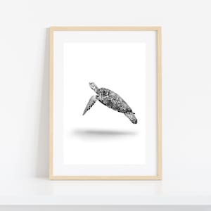 Turtle Art Print - Ocean Decor - Printable Wall Art - Instant Download - Printable Ocean Art