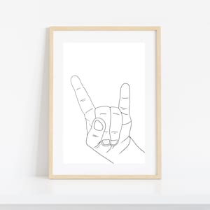 Rock On Hand Gesture Art Print (Digital Download)