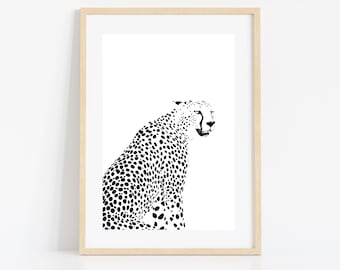 Cheetah Art Print - Cat Art Print - Printable Wall Art - Instant Download - Cat Artwork - Printable