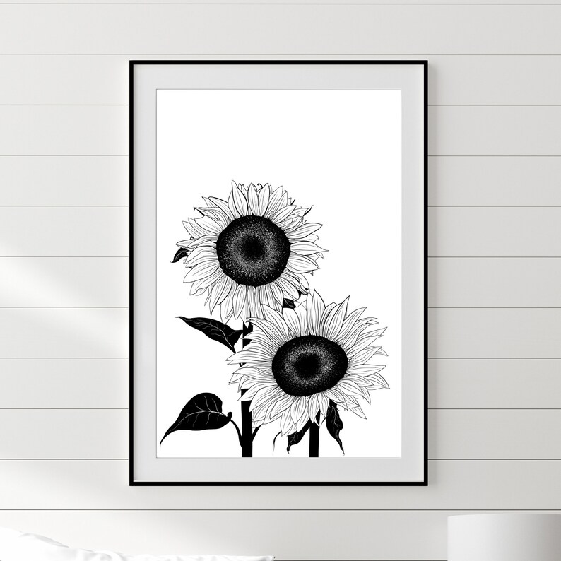 Sunflower Sunflower Art Print Printable Wall Art Instant Download ...