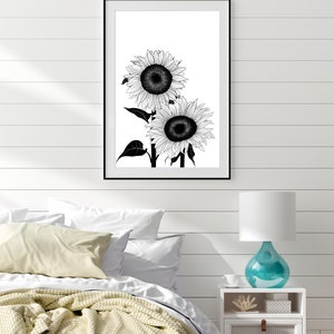 Sunflower - Sunflower Art Print - Printable Wall Art - Instant Download ...