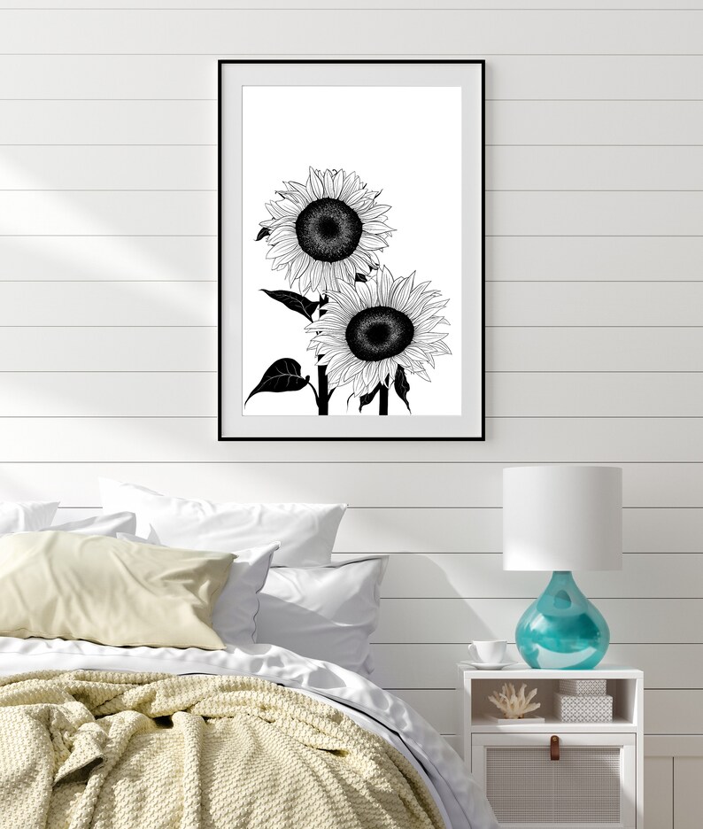 Sunflower Sunflower Art Print Printable Wall Art Instant Download ...