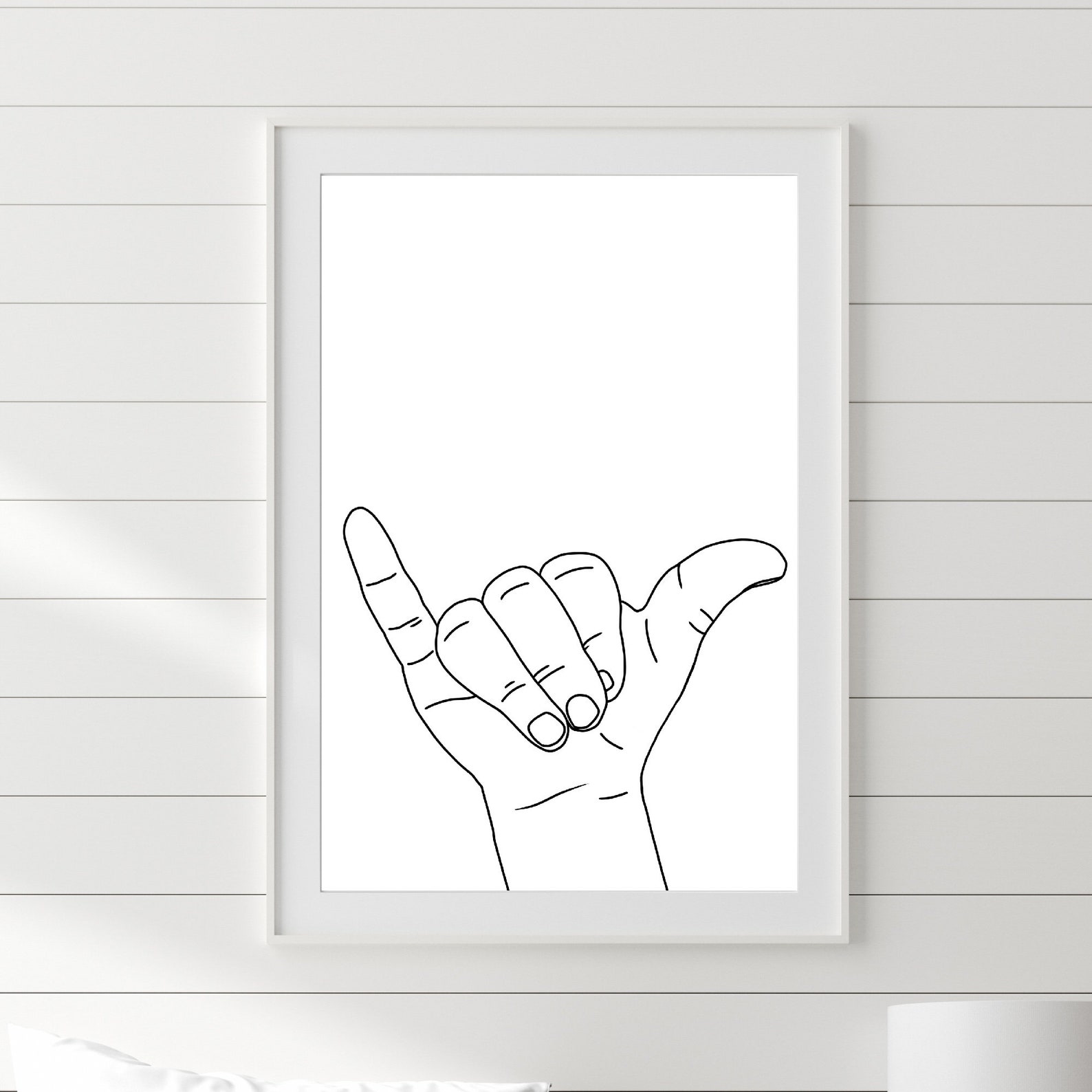 Shaka Hand Hang Loose Surfer Dude Hand Gesture Line - Etsy