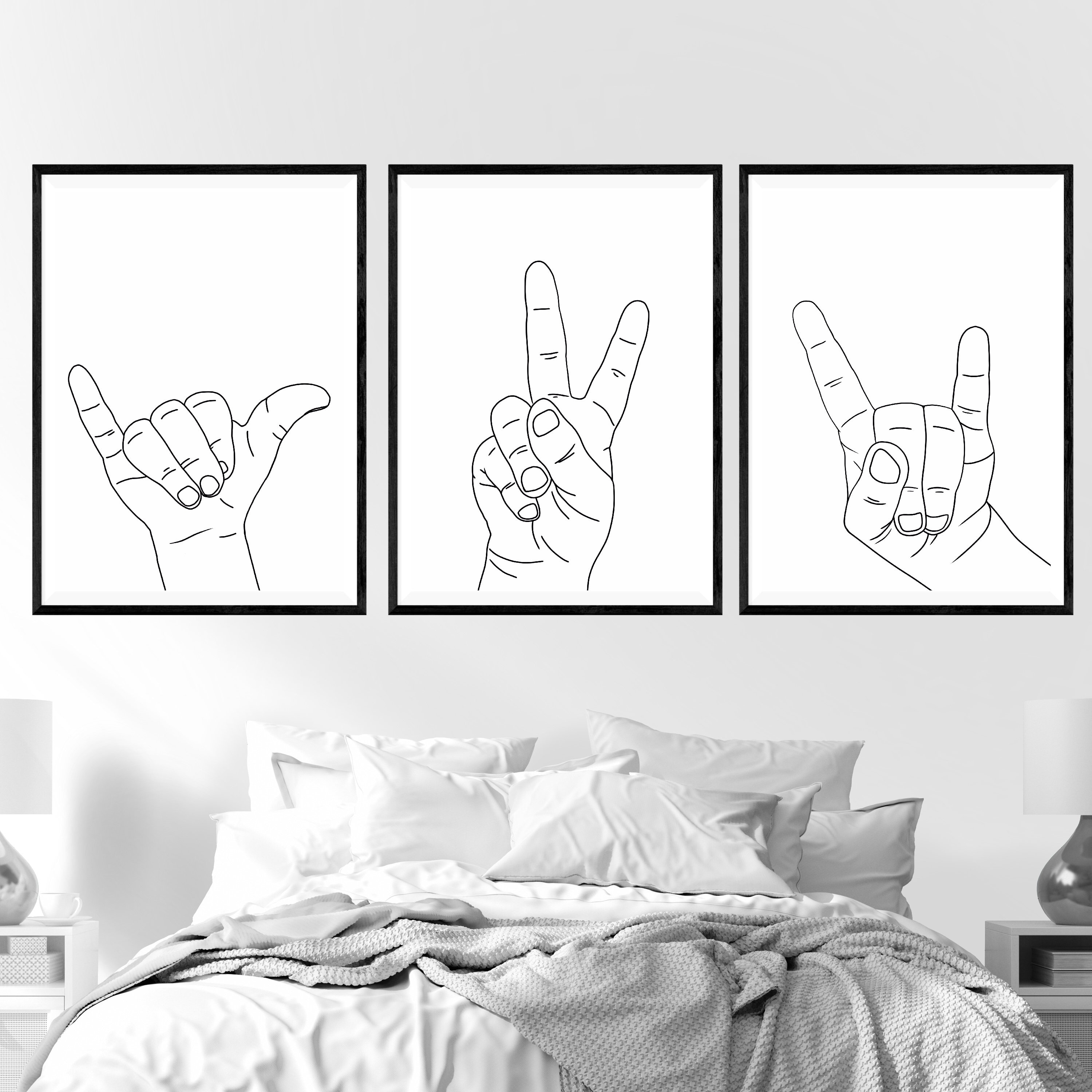 Shaka Hand Hang Loose Surfer Dude Hand Gesture Line - Etsy