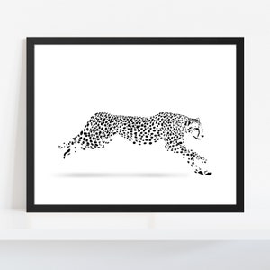 Cheetah Art Print: Cat Drawing, Wall Decor (Instant Download)