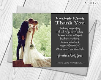 Wedding Thank You Cards Personalised With Photo Wedding Thanks Envelopes Wedding Thank You Cards Personalised With Photo Wedding Thanks Envelopes