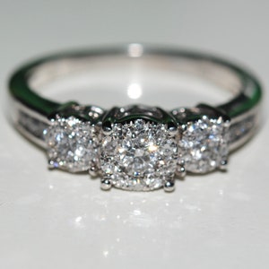Estate Multi Stone 14KT White Gold Diamond Ring .50CT