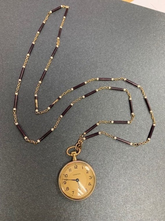 Company Enamel Chain Pocket Watch 