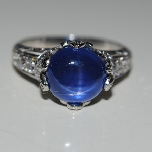 Very Fine Antique Star Sapphire Platinum Edwardian Diamond Ring