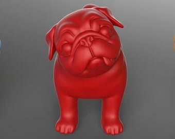 3D-Modell von Fragen Mops