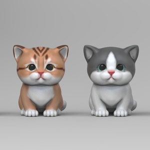 Cute Kitten 3D Model, STL File (Digital Download)