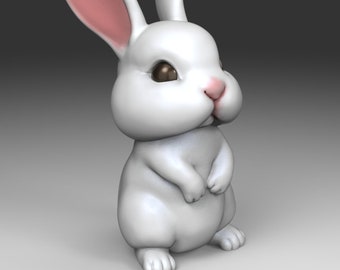 Süßes Kaninchen 3D Model, bereit zum 3D-Druck (STL Datei)