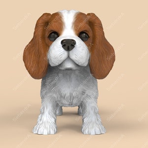 3D Model of Cute Cavalier King Charles Spaniel STL  For 3D Print Model