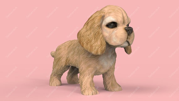 かわいいアメリカンコッカースパニエルの子犬の3Dモデル（STL） - Etsy
