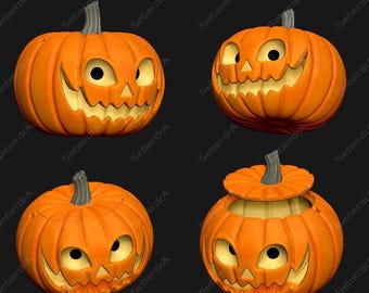 3D Modell eines Eye Tracking Jack o Lantern STL für 3D Druck