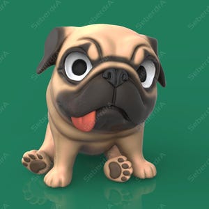 3D Model of Eyes Tracking Pug STL & VRML for 3D Print