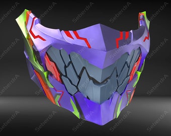 3D Model of Unit01 Mecha Mask STL for 3DPrint