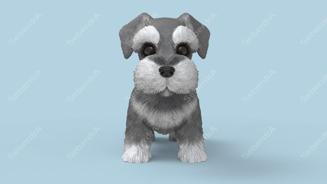 シュナウザーの子犬の3DモデルSTL（3Dプリント用） - Etsy 日本