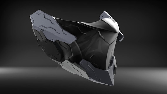 3D printed cyberpunk mask v2. 3D プリントされたサイバーパンク