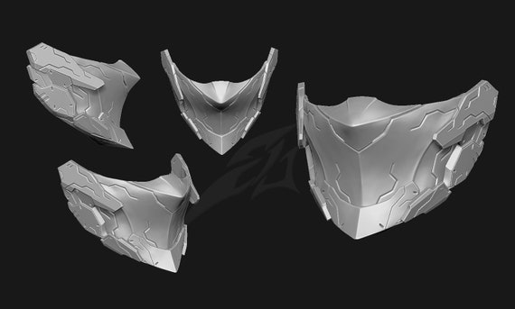 3D printed cyberpunk mask v2. 3D プリントされたサイバーパンク 