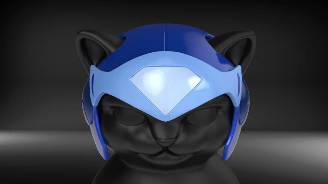 3D Model of Cat Ninja Helmet STL for 3D Print - Etsy
