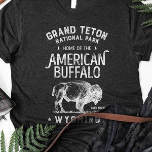 Grand Teton Nationalpark Shirt / Nationalparks / Nationalpark Geschenke / Grand Teton / Wyoming Shirt / amerikanischer Büffel / Tank Top / Kapuzenpullover