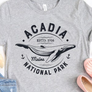 Acadia Nationalpark Shirt / Nationalparks / Nationalpark Geschenk / Acadia Maine / Maine Bundesstaat / Acadia Kunst / Wal-T-Shirt / Tank Top / Kapuzenpullover