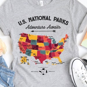 Nationalpark Karte Shirt / Nationalpark Shirt / Nationalpark Geschenke / US Nationalparks / Yellowstone / Yosemite Acadia / Tank Top / Kapuzenpullover