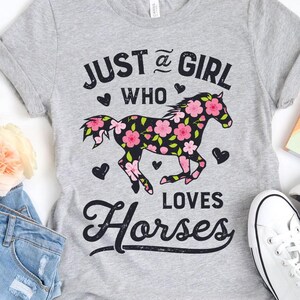 Just a Girl Who Loves Horses Shirt / Horse Shirt / Horse Gifts / Equestrian Gift / Horse Lover / Tank Top / Hoodie image 1
