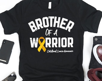 Brother of a Warrior Cancer Awareness Shirt / Cancer Shirt / Childhood Cancer / Cancer Ribbon / Brother Shirts / Fathers Day Tank Top Hoodie