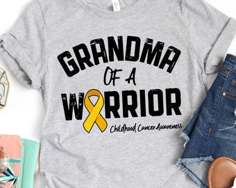 Grandma of a Warrior Cancer Awareness Shirt / Cancer Shirt / Childhood Cancer Gifts / Mothers Day Gift / Granny Nana / Tank Top / Hoodie