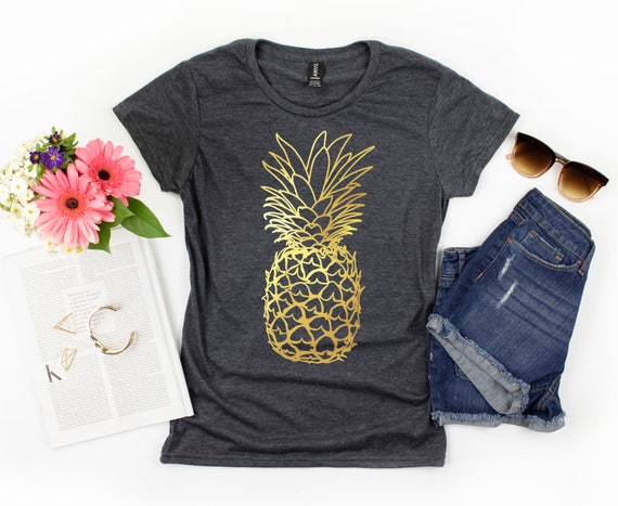 Gold Pineapple Shirt / Pineapple Shirt 