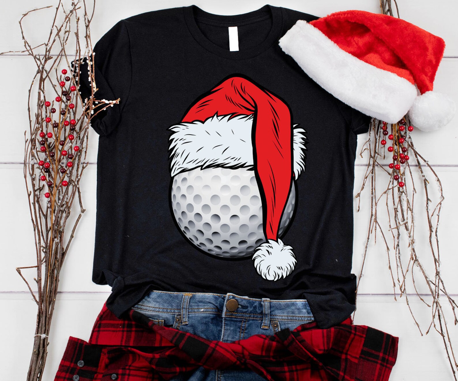Santa Golf Christmas Shirt / Xmas Gifts / Merry Christmas / Etsy UK