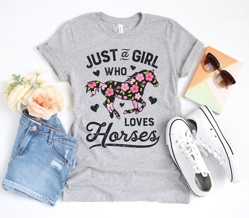 Just a Girl Who Loves Horses Shirt / Horse Shirt / Horse Gifts / Equestrian Gift / Horse Lover / Tank Top / Hoodie image 1
