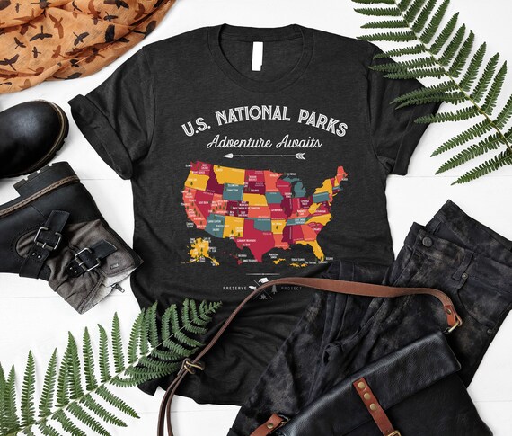 62 US National Parks Tank National Park Love Gift National Park Tank Top Women’s Travel Shirts Women’s Hiking Tshirt