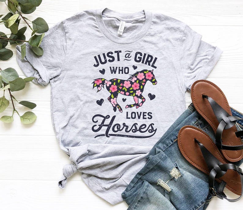 Just a Girl Who Loves Horses Shirt / Horse Shirt / Horse Gifts / Equestrian Gift / Horse Lover / Tank Top / Hoodie image 2
