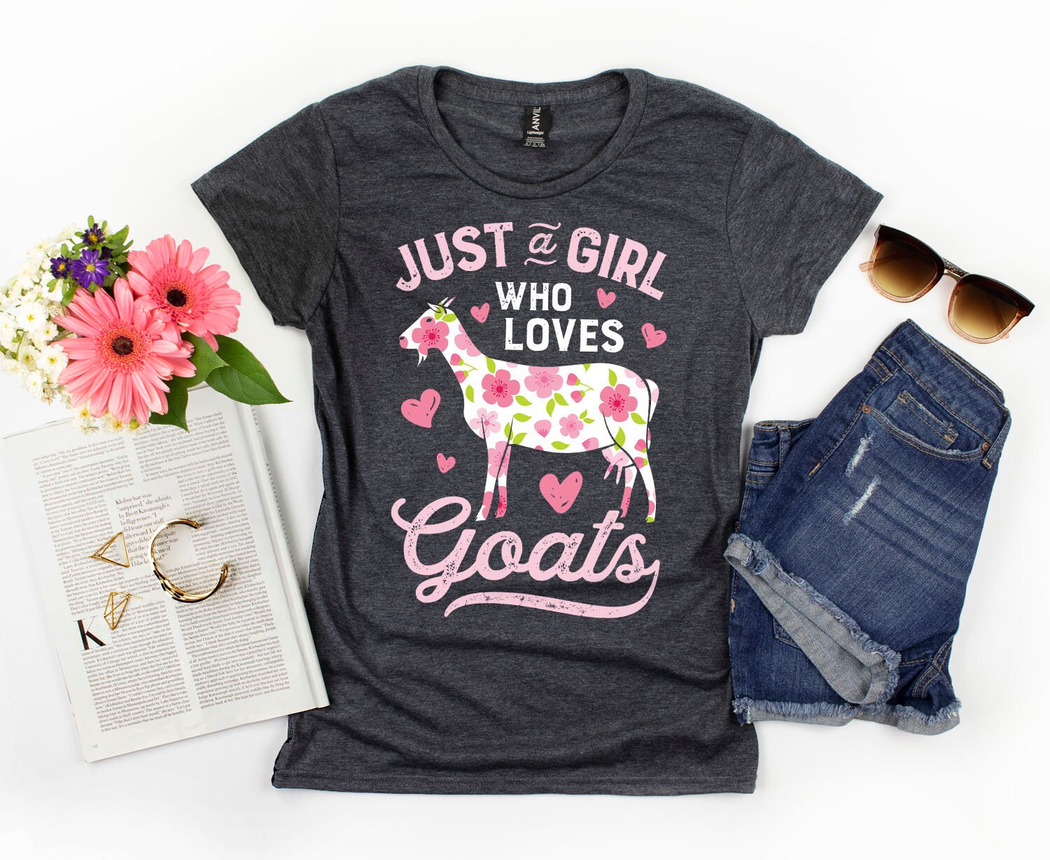 Just a Girl Who Loves Goats Shirt / Goat Gifts / Goats / Goat Tshirt / Goat Tee / Goat Lover Gift / Goat T-shirt / Tank Top / Hoodie